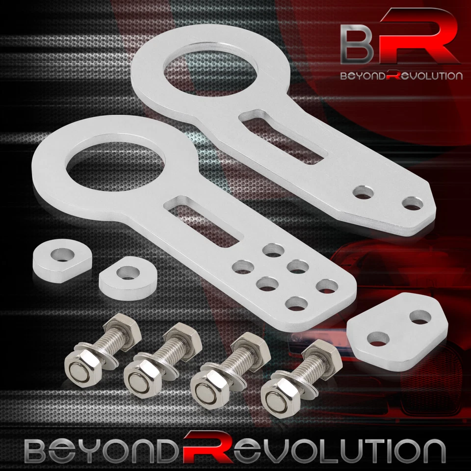 Kit Gancho de Remolque Universal 2" Anodizado Billet Aluminio Delantero Trasero JDM Plateado Foto 3 de 3
