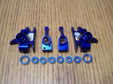 Fit Traxxas 4x4 Ultimate Slash Blue Aluminum Blocks C-Hubs Axle Carriers Knuckle