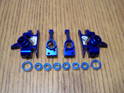 Fit Traxxas 4x4 Ultimate Slash Blue Aluminum Blocks C-Hubs Axle Carriers Knuckle