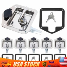 6PCS Trailer Door Latch T-Handle Locking For Camper RV Truck Tool Box 4x4 w/ Key