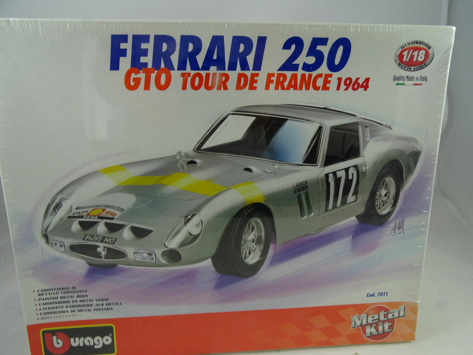 1 18 Bburago 7011 Métal Kit de Montage Ferrari 250 Gto Tour France 1964 172 1 18 Bburago 7011 Métal Kit de Montage Ferrari 250 Gto Tour France 1964 172