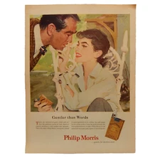 PHILIP MORRIS CIGARETTE MAN AND WOMAN PHILIP MORRIS INC. 1955 ADVERTISEMENT