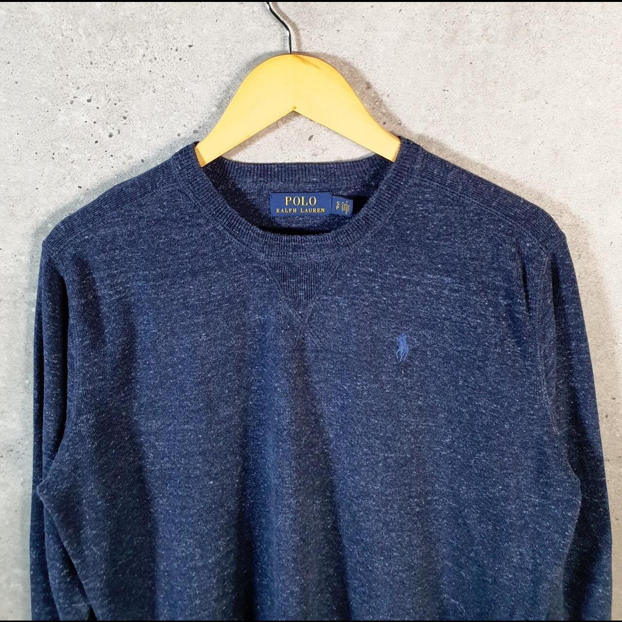 Polo Ralph Lauren vintage pesante felpa uomo piccolo blu pullover pony