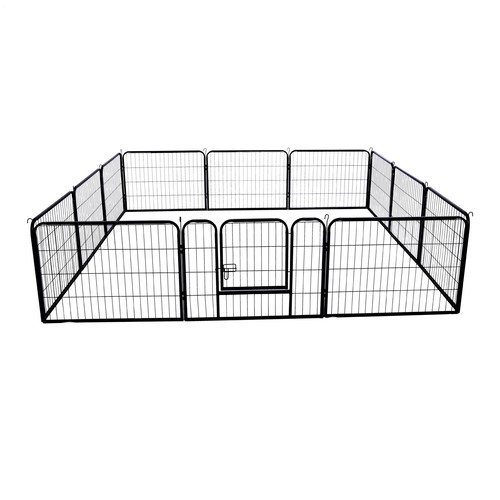 16 Panels Dog Pen Pet Playpen Kennel Fence Puppy Exercise Barrier Outdoor Indoor