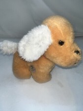 Eden Plush Yellow Dog Wind Up Music Box Locked Up A29