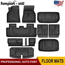 Floor Mats & Cargo Mat Full Set for 2021-2024 Tesla Model Y 7 Seater All-Weather