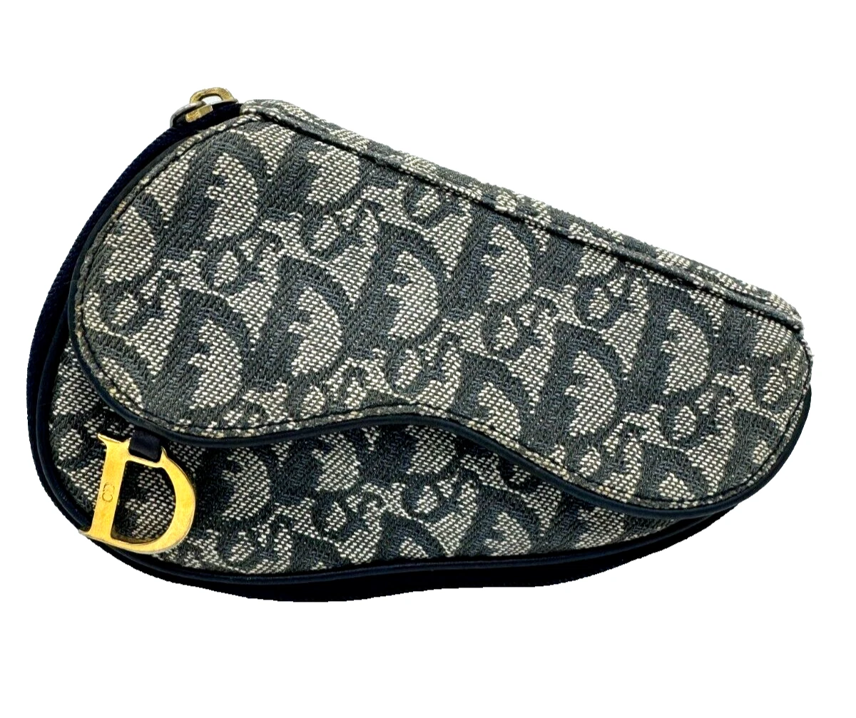 Pochette de selle toile trotteur Christian Dior 