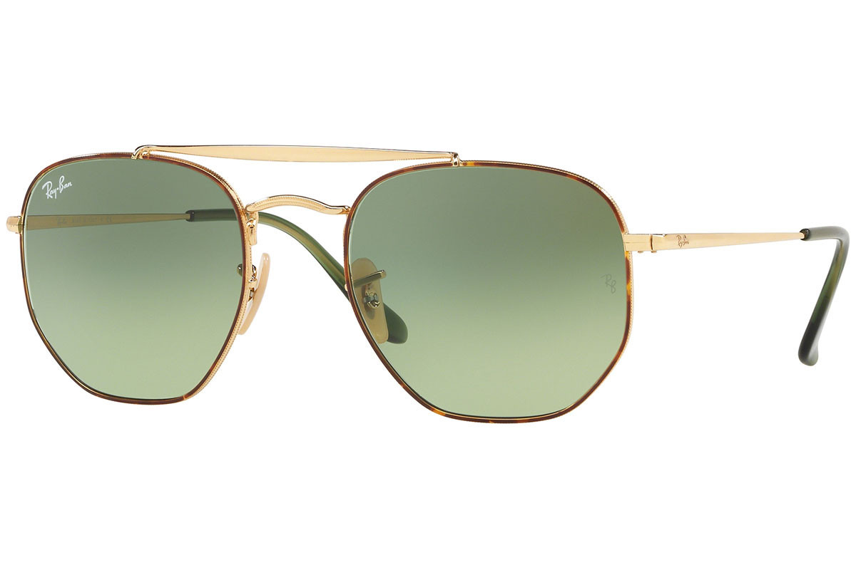 RAY BAN RB3648 Marshall Hexagonal Gold Metal Sunglasses 