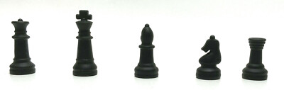 3'' King - BLACK GLASS Staunton Chess Pieces - INDIVIDUAL