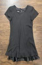Women’s Vintage Black Shortsleeve Ruffle Hem Mini Dress Size 8