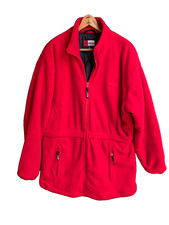 Gelert Fleece Coat Size 18 Bght Red Quilted Lining Zip Fastening Pre Loved Cl61