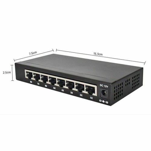 8-Port Network Hub Desktop or Wall Mount Gigabit Ethernet Unmanaged Switch Home - Picture 8 of 8