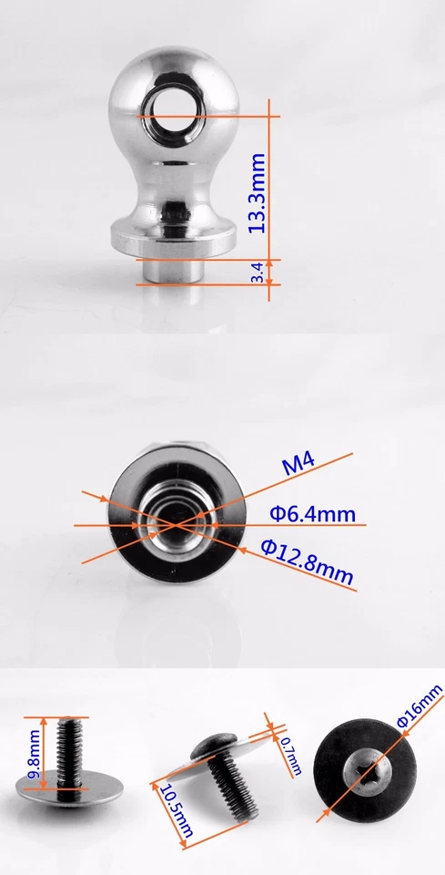 10 Single End Tom Drum Lugs with Mounting Screws - Image 2 of 4