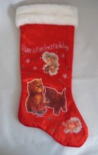 CAT CHRISTMAS FELT STOCKING "HAVE A PURRFECT HOLIDAY" NEW
