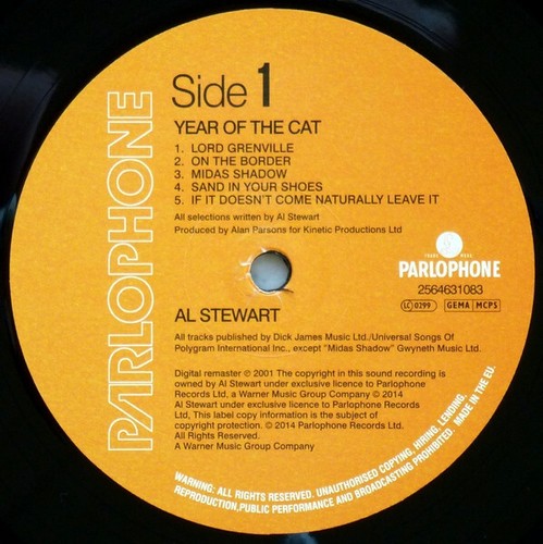 Al Stewart Year Of The Cat LP, Album, RE, Gat 2014 Art Rock, Soft Rock Vinyl - Picture 5 of 5