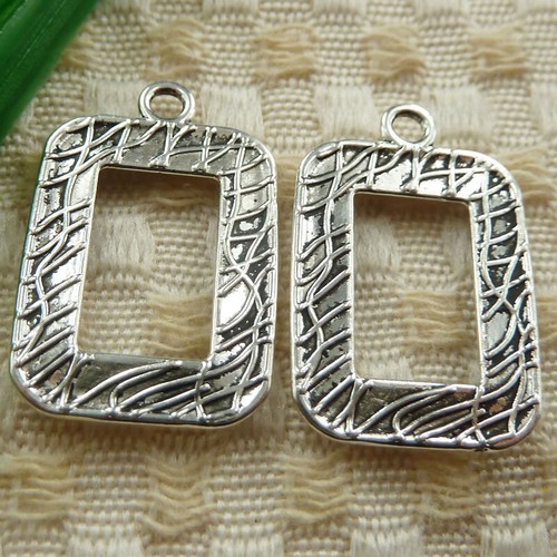 90 Pcs Tibetan Silver rectangle frame Charms 27X18MM S4655 DIY Jewelry Making - Picture 4 of 4