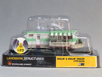 WOODLAND SCENICS GRILLIN & CHILLIN TRAILER BUILT & READY N SCALE gauge WDS4950