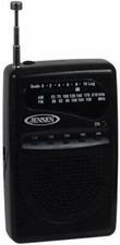 Jensen Black AM FM Radio with Belt Clip and Speaker and Earphone Jack