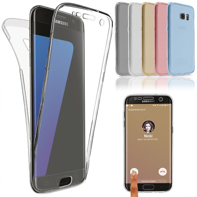 Full TPU Case für Samsung Galaxy Apple Schutz Hülle Handy Tasche Transparent  