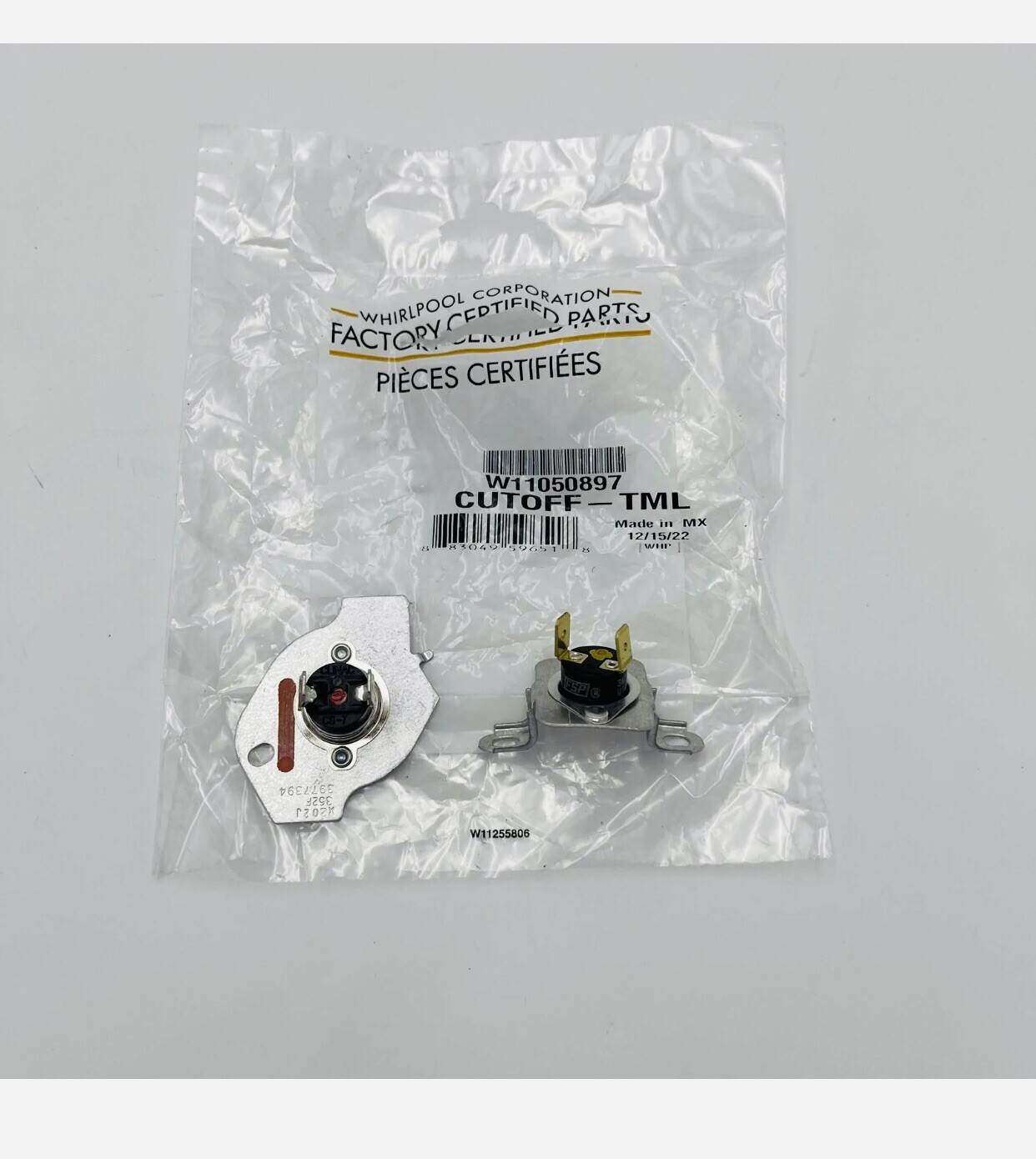 NEW GENUINE OEM WHIRLPOOL Dryer Thermal Cutoff Kit W11050897 W10480709