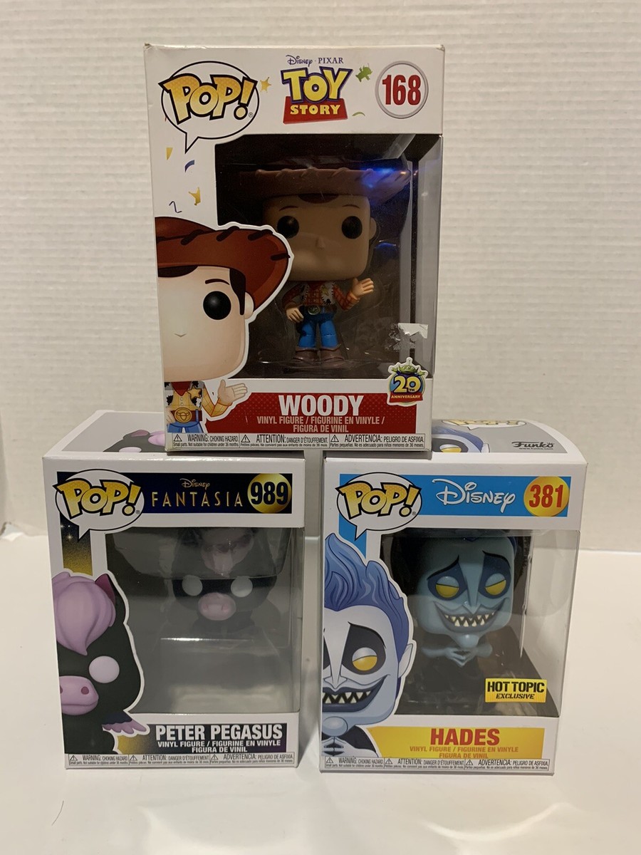 Funko Pop! Disney Lot Woody 168 Hades 381 Peter Pegasus 989
