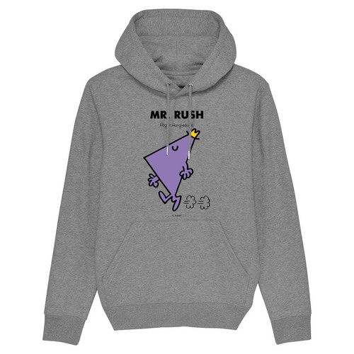 Mr Men Pullover Hoodie Mr. Rush Organic Cotton Long Sleeve Kids Top Hoody - Picture 7 of 13