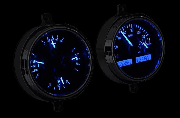 Sistema de calibre para camioneta Ford Dakota Digital 1951-52 negro azul VHX-51F-PU-K-B Foto 2 de 4