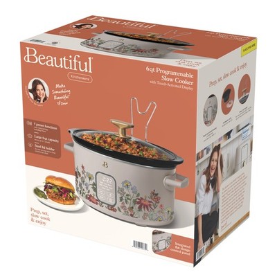 Beautiful 6 Qt Slow Cooker, Easy Touch Display by Drew Barrymore