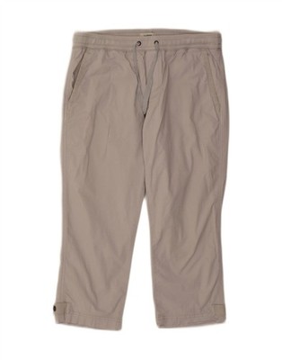 L.L.BEAN Damen Straight Capri Hose Medium W30 L22 Grau Baumwolle AU09
