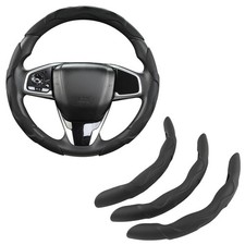 West Llama 3PCS Leather Car Steering Wheel Cover,Snap On Steering Wheel Prote...