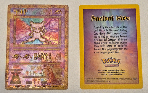 Ancient Mew Pokémon First Movie Promo  Holo Foil Rare 1999 Card with SWIRL NM