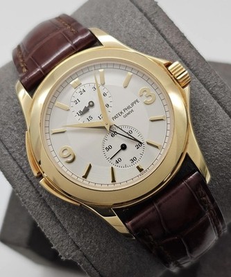 Patek Philippe 5134J Travel Time 37mm 18k Yellow Gold Silver Dial Mens Watch 