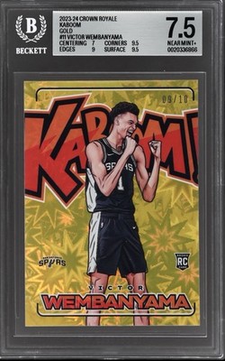 2023 Panini Crown Royale Victor Wembanyama Gold Kaboom Rookie /10 BGS 7.5 #11