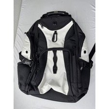 SwissGear ScanSmart Laptop Backpack Black White TSA Friendly Travel Bag