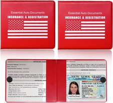 Car Registration Insurance Holder, 2Pack Essential Auto Card Document Glove Box