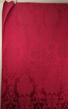 Damask Tablecloth Red Extra Long Cotton Blend Holiday Christmas 58 X 140 GUC