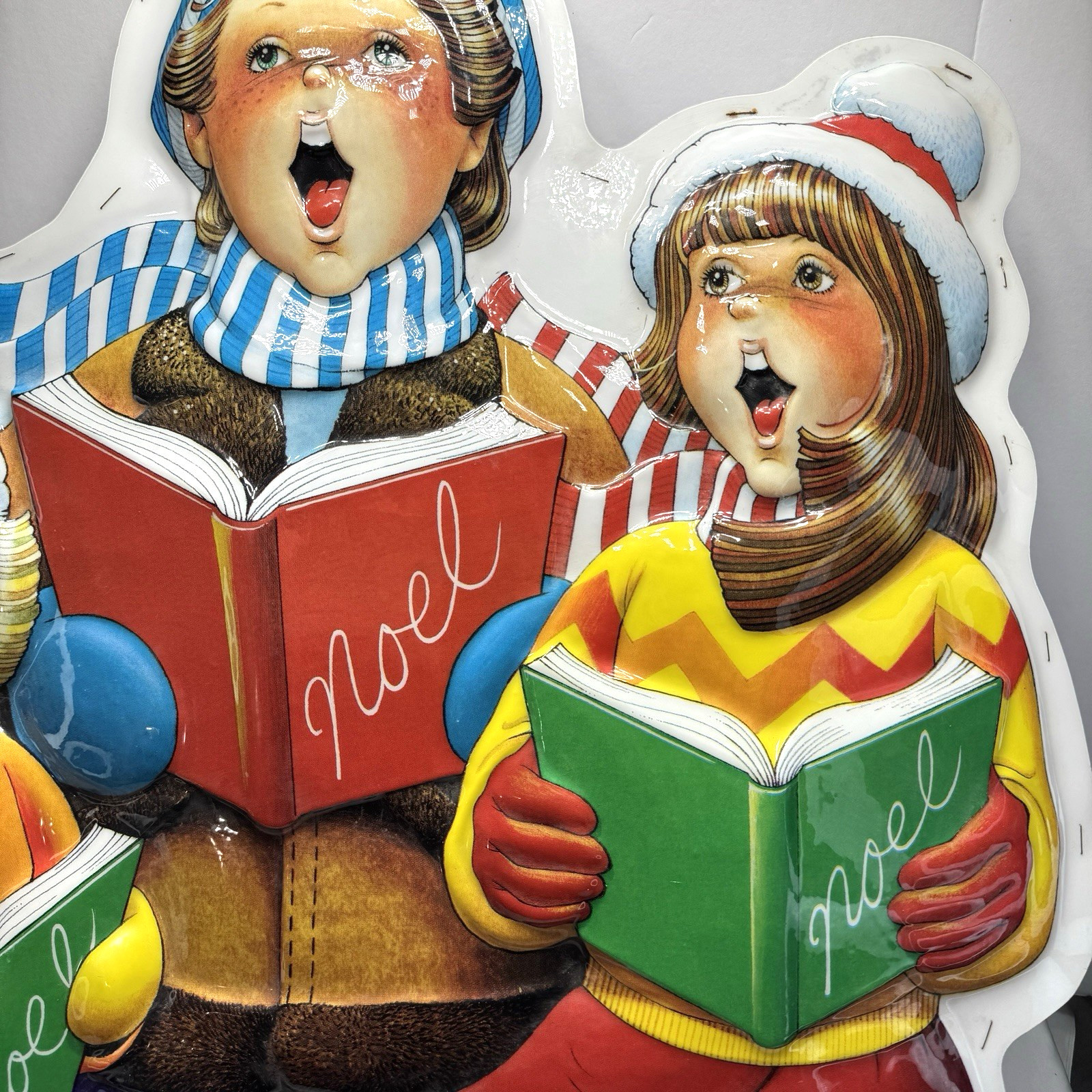 Vintage NOMA Christmas Blow Mold Carol Singers 35" Light Up Large 3-D Decoration