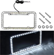 12v 48 Led Color Light License Plate Frame Acrylic Plastic Licence Plate Cover
