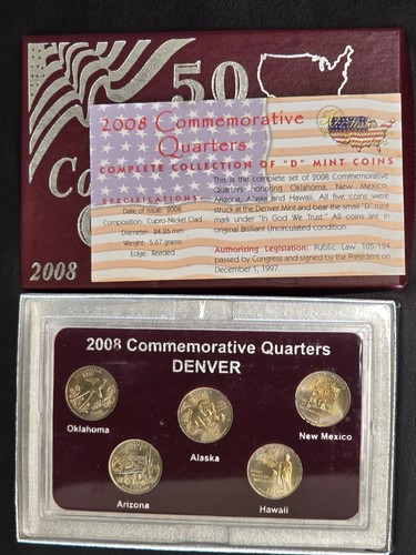 1999–2009 U.S. 50 State Quarters Complete Set Denver Mint Uncirculated w/ COA - Picture 11 of 24