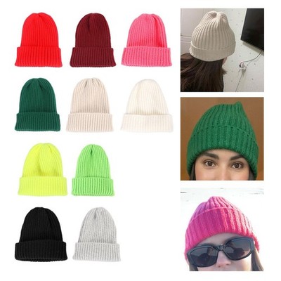 Strickmütze mit Bündchen Fischermütze Einheitsgröße Totenkopf Mütze warm für Damen Herren
