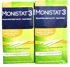 monistat 3 day treatment 6 prefilled applicators 0.18oz ea exp sept 2026