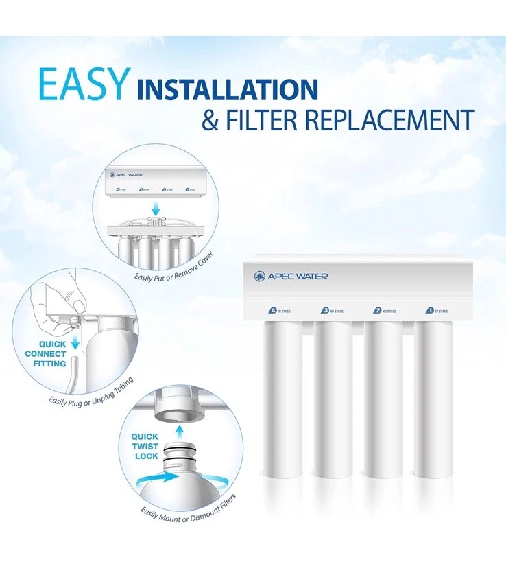 APEC Reverse Osmosis Drinking Water Systems RO-Twist Supreme 75 GPD Quick Change - Image 3 of 4