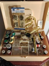 Wilson Wil-Hold  Lg. 14" x 9 x 8.5 "Sewing Box USA With 2 Trays & Accessories