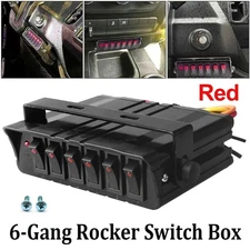 6Gang Car Toggle Switch Panel Box Controller 12V-24V for Truck Offroad Boat RV