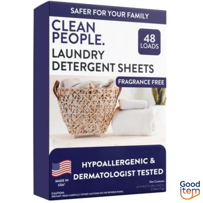 #ad #ad Clean People Laundry Detergent Sheets Fragrance Free 48 Loads $15.95