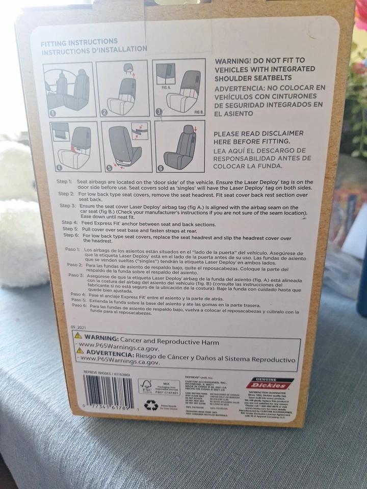 Seat Cover-WT, 2 Door, Standard Cab Pickup, 96.0" Bed, Fleetside Seat Gloves Foto 3 de 4