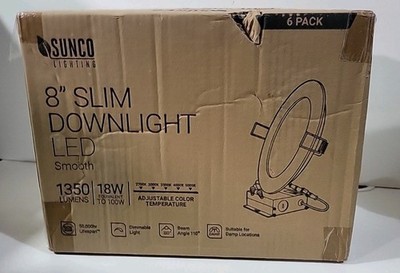 Sunco 6 Pack 8 Inch LED Slim Down Light