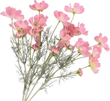 4PCS Artificial Wild Flower Fake Cosmos with Long stem Faux Silk Flowers Pink 