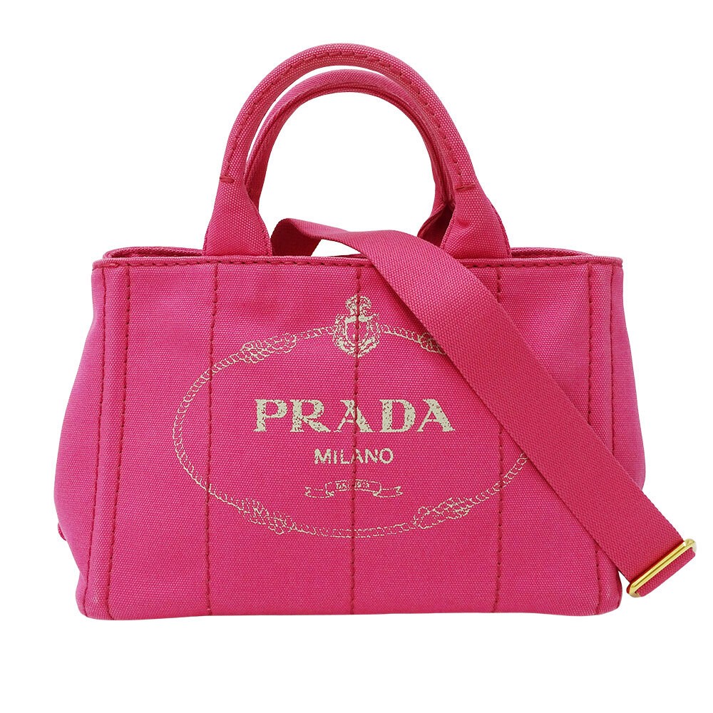 PRADA Bag Ladies Brand Handbag Shoulder Bag 2way Canvas Canapa Mini Pink B2539G