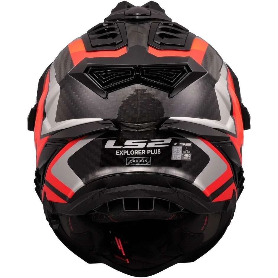 LS2 MX701 EXPLORER C FRONTIER II CARBON CASCO MOTO INTEGRALE DUAL ORANGE TG S - Immagine 4 di 4